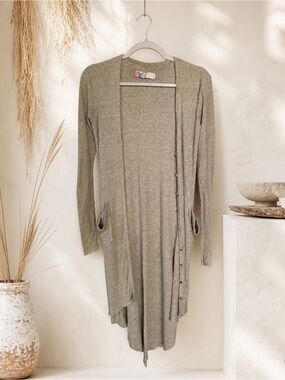 Rare Free People Long Sleeve Ribbed Cardigan Y2K Bohemian